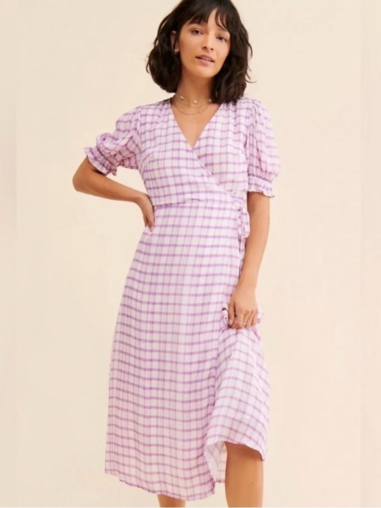 Lily & Lionel Dresses & Skirts - Lily and Lionel x Anthropologie Fifi Plaid Wrap Midi Dress Size 6